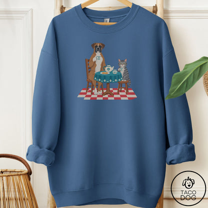 Boxer Tea With The Enemy Sweatshirt Indigo Blue Taco-Dog