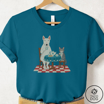 Bull Terrier Tea With The Enemy T-Shirt Deep Teal Taco-Dog