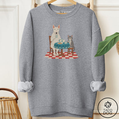 Bull Terrier Tea With The Enemy Sweatshirt Graphite Heather Taco-Dog