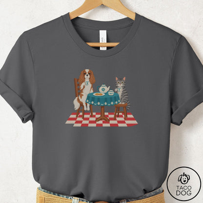 Cavalier King Charles Spaniel Tea With The Enemy T-Shirt Asphalt Taco-Dog