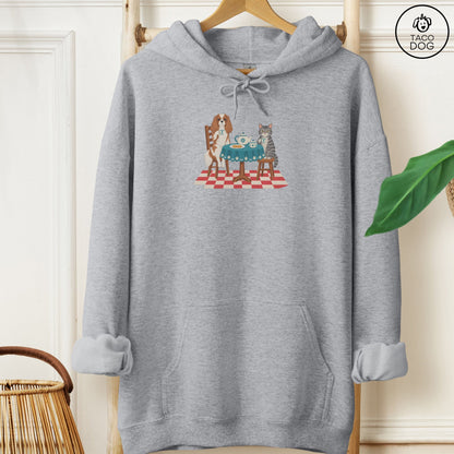 Cavalier King Charles Spaniel Tea With The Enemy Hoodie Graphite Heather Taco-Dog