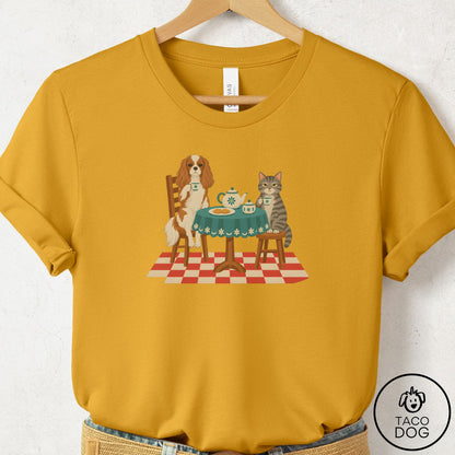 Cavalier King Charles Spaniel Tea With The Enemy T-Shirt Mustard Taco-Dog