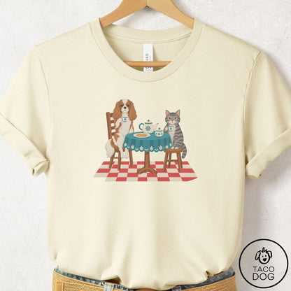 Cavalier King Charles Spaniel Tea With The Enemy T-Shirt Natural Taco-Dog