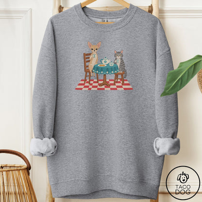 Chihuahua Tea With The Enemy Sweatshirt Graphite Heather Taco-Dog