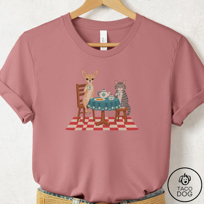 Chihuahua Tea With The Enemy T-Shirt Mauve Taco-Dog