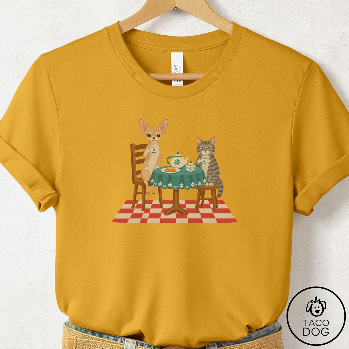 Chihuahua Tea With The Enemy T-Shirt, design close-up