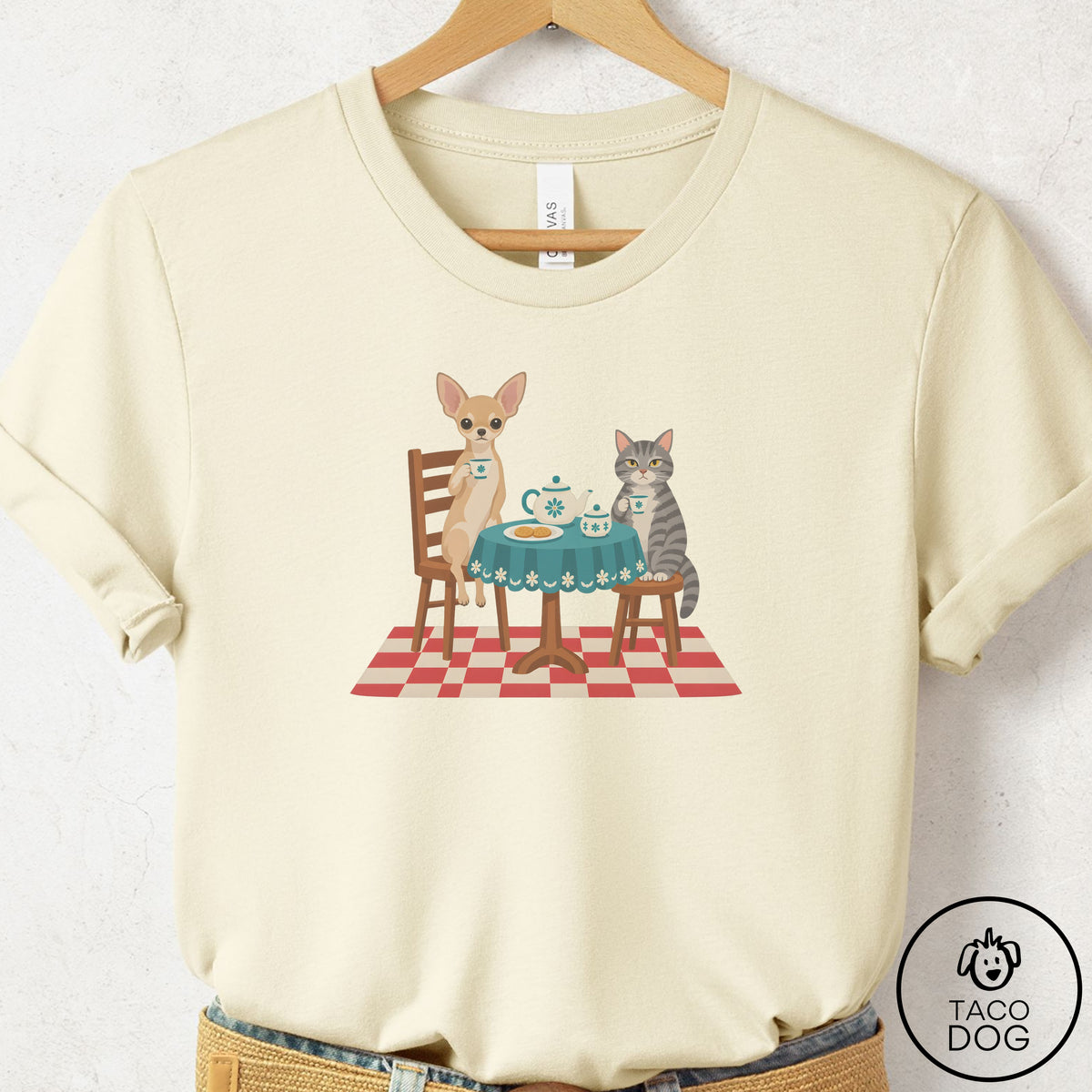 Chihuahua Tea With The Enemy T-Shirt Natural Taco-Dog