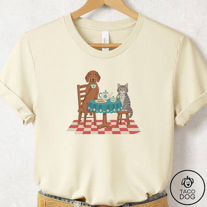Dachshund Tea With The Enemy T-Shirt Natural Taco-Dog