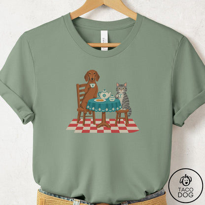 Dachshund Tea With The Enemy T-Shirt Sage Taco-Dog