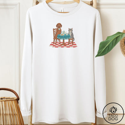Dachshund Tea With The Enemy Long Sleeve Tee White Taco-Dog
