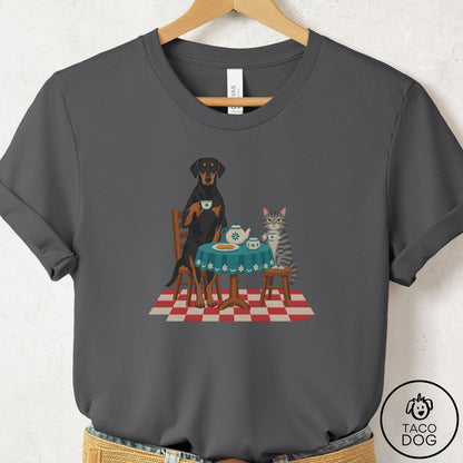 Doberman Tea With The Enemy T-Shirt Asphalt Taco-Dog