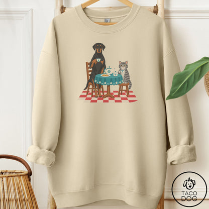 Doberman Tea With The Enemy Sweatshirt Sand Taco-Dog