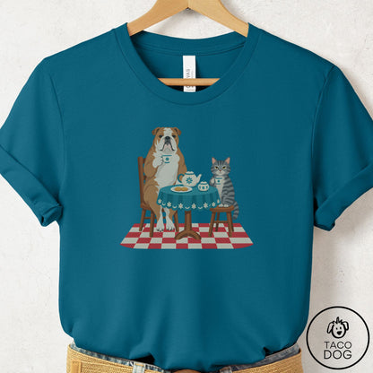 English Bulldog Tea With The Enemy T-Shirt Deep Teal Taco-Dog