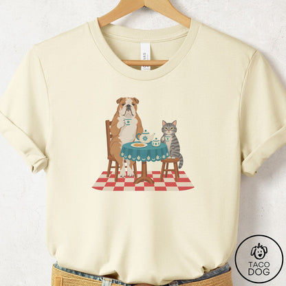 English Bulldog Tea With The Enemy T-Shirt Natural Taco-Dog