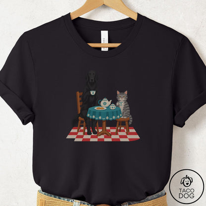 Flat-Coated Retriever Tea With The Enemy T-Shirt Black Taco-Dog