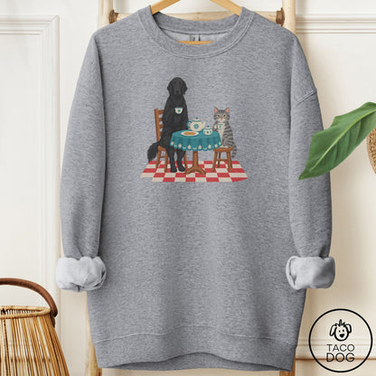 Flat-Coated Retriever Tea With The Enemy Sweatshirt Graphite Heather Taco-Dog