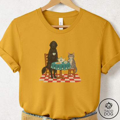 Flat-Coated Retriever Tea With The Enemy T-Shirt Mustard Taco-Dog