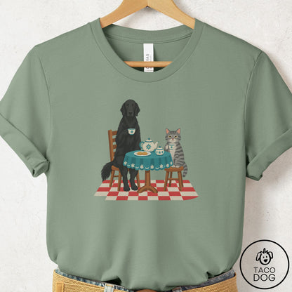 Flat-Coated Retriever Tea With The Enemy T-Shirt Sage Taco-Dog