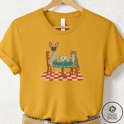 French Bulldog Frenchie Tea With The Enemy T-Shirt Mustard Taco-Dog