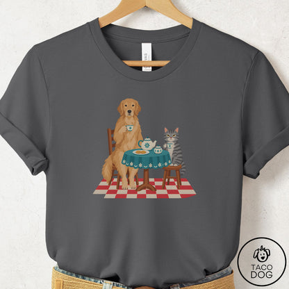 Golden Retriever Tea With The Enemy T-Shirt Asphalt Taco-Dog