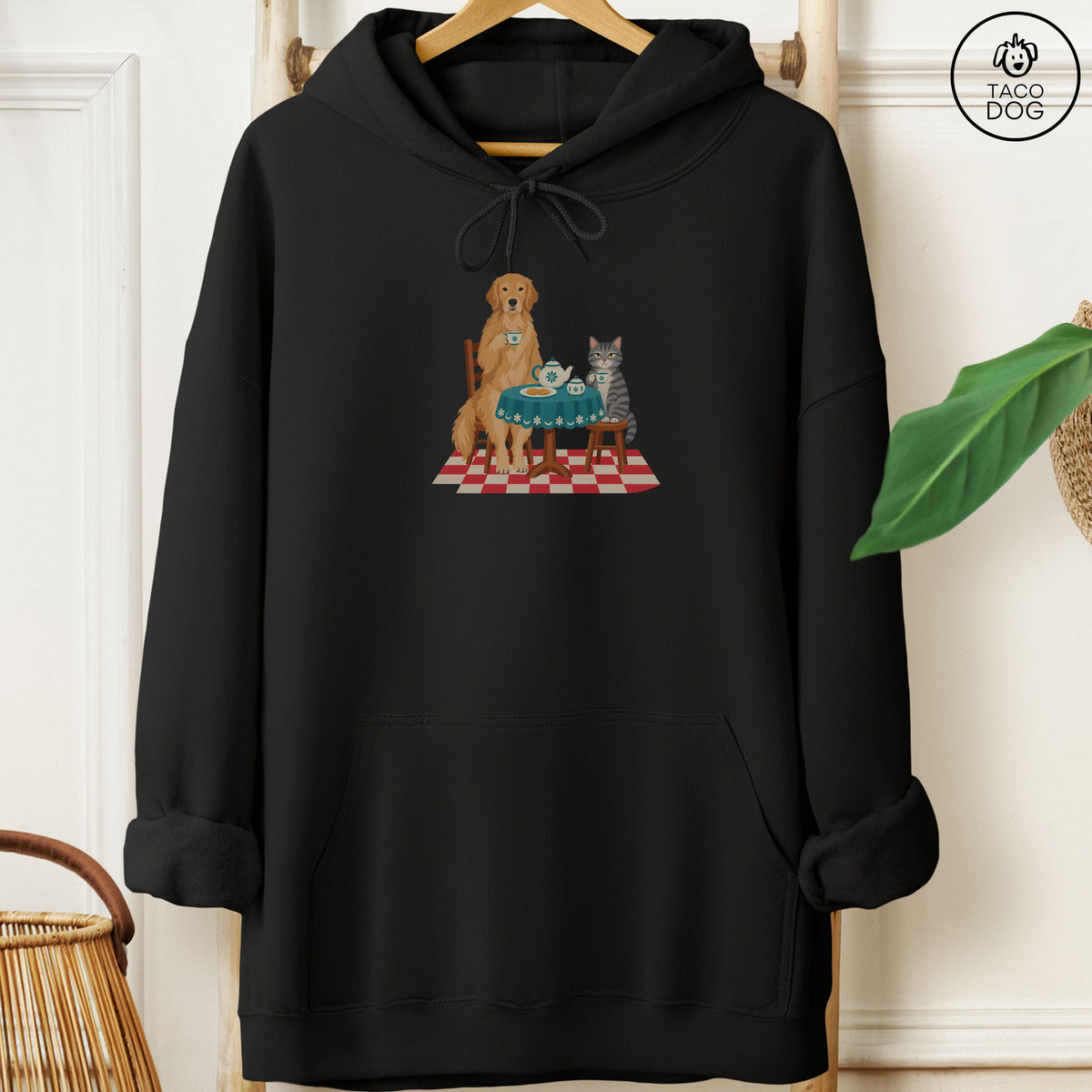 Golden Retriever Tea With The Enemy Hoodie Black Taco-Dog