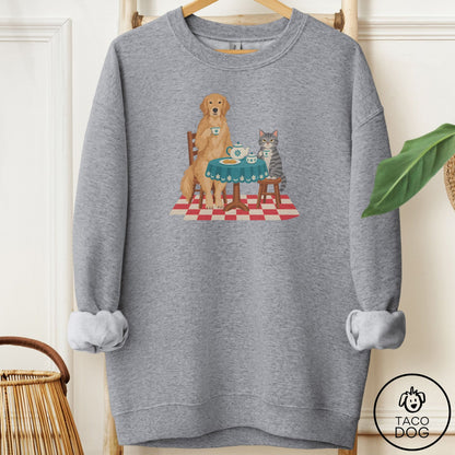 Golden Retriever Tea With The Enemy Sweatshirt Graphite Heather Taco-Dog