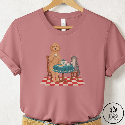 Doodle Tea With The Enemy T-Shirt Mauve Taco-Dog