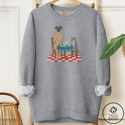 Great Dane Tea With The Enemy Sweatshirt Graphite Heather Taco-Dog