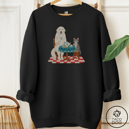 Great Pyrenees Tea With The Enemy Sweatshirt Black Taco-Dog