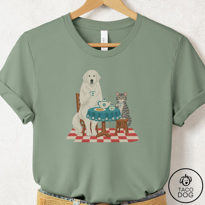 Great Pyrenees Tea With The Enemy T-Shirt Sage Taco-Dog