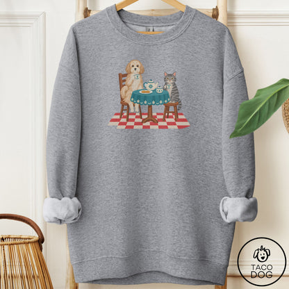 Havanese Tea With The Enemy Sweatshirt Graphite Heather Taco-Dog