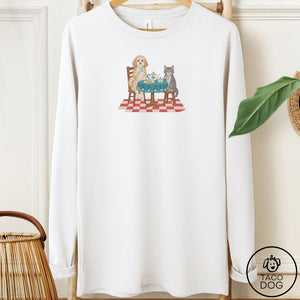 Havanese Tea With The Enemy Long Sleeve Tee White Taco-Dog