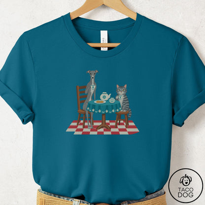 Italian Greyhound Whippet Tea With The Enemy T-Shirt Deep Teal Taco-Dog