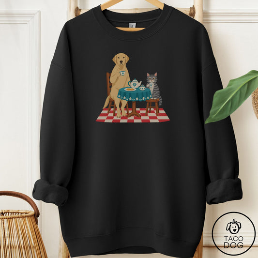 Labrador Retriever Tea With The Enemy Sweatshirt Black Taco-Dog