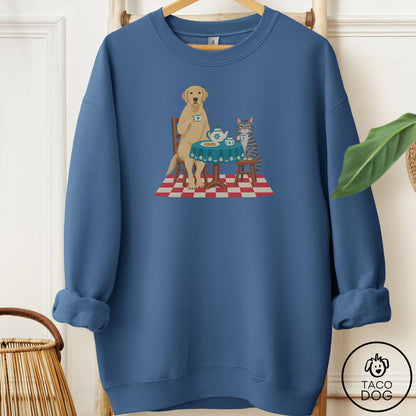 Labrador Retriever Tea With The Enemy Sweatshirt Indigo Blue Taco-Dog