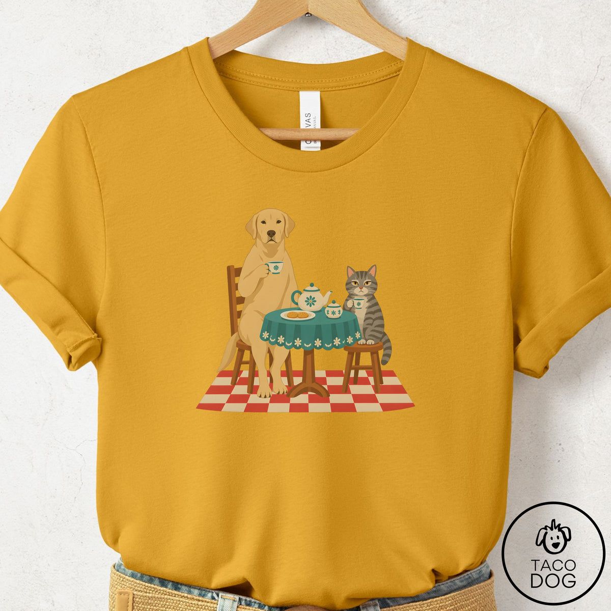 Labrador Retriever Tea With The Enemy T-Shirt Mustard Taco-Dog