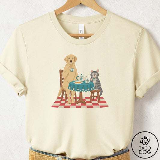 Labrador Retriever Tea With The Enemy T-Shirt Natural Taco-Dog