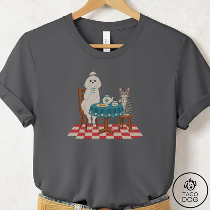 Maltese Tea With The Enemy T-Shirt Asphalt Taco-Dog