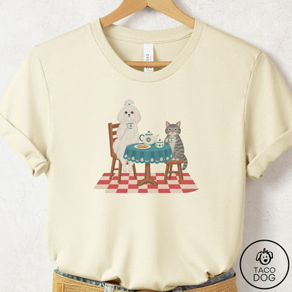Maltese Tea With The Enemy T-Shirt Natural Taco-Dog