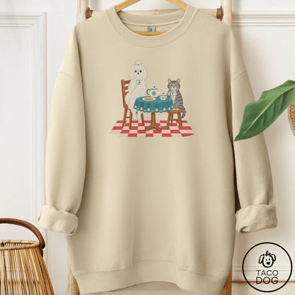 Maltese Tea With The Enemy Sweatshirt Sand Taco-Dog