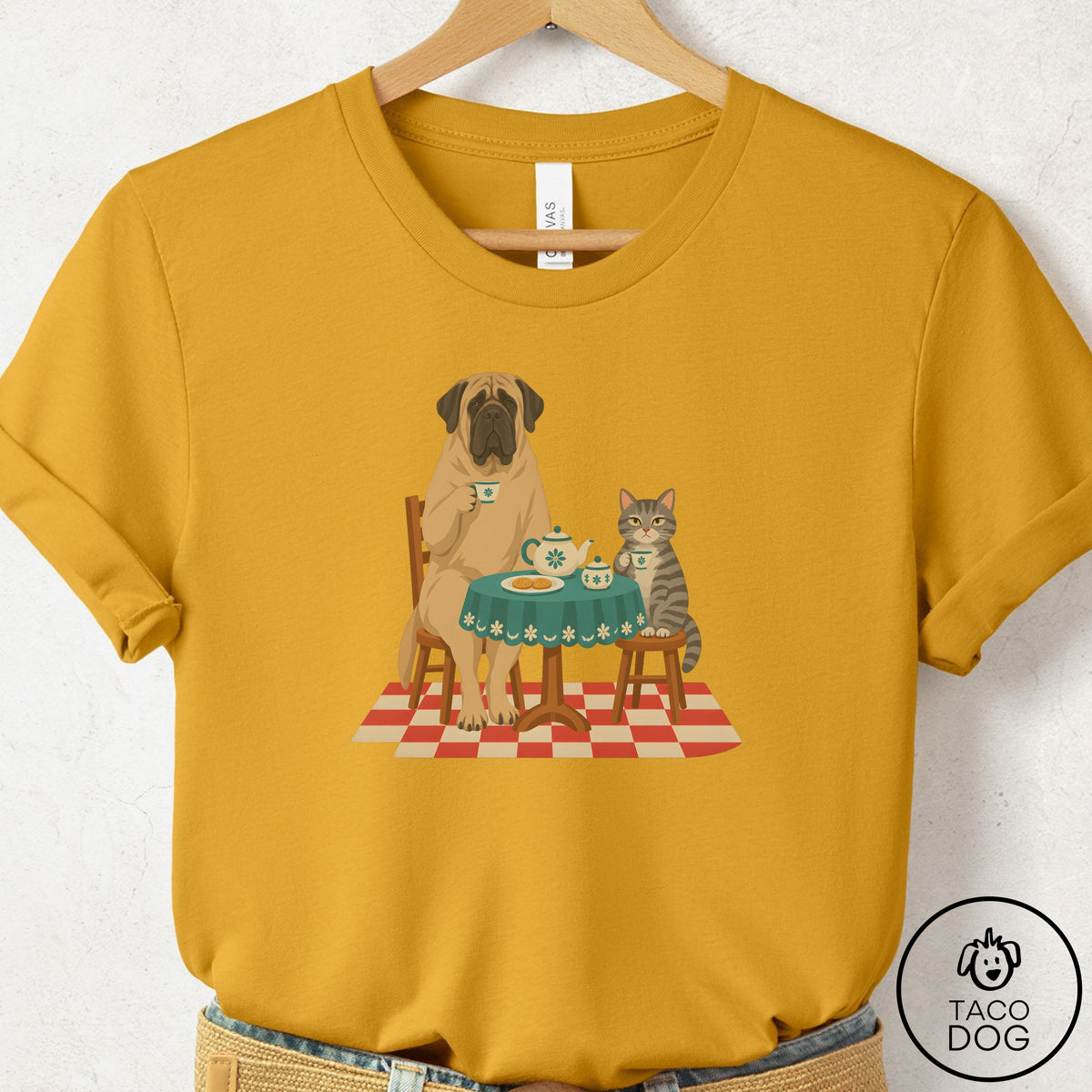 Mastiff Tea With The Enemy T-Shirt Mustard Taco-Dog