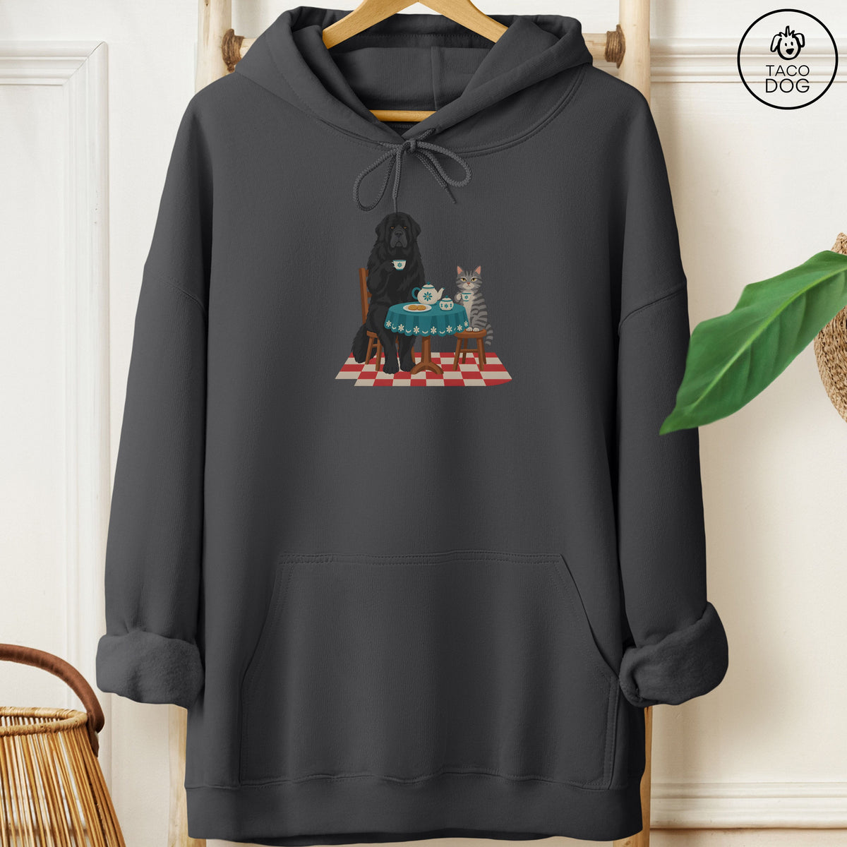 Newfoundland Tea With The Enemy Hoodie Charcoal Taco-Dog