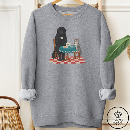 Newfoundland Tea With The Enemy Sweatshirt Graphite Heather Taco-Dog