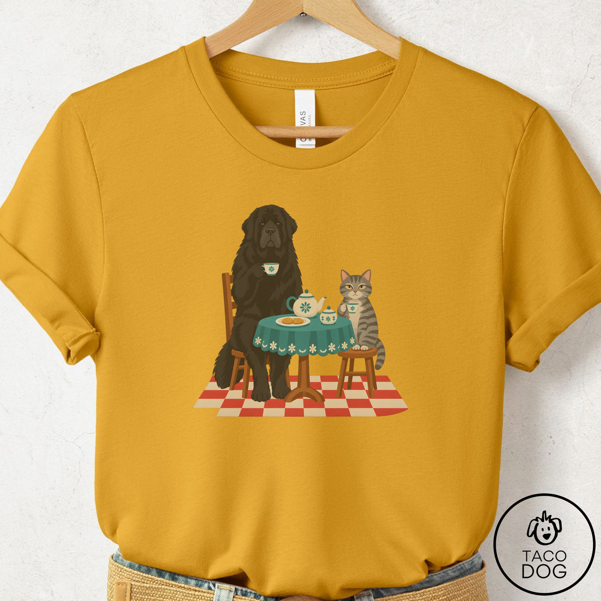 Newfoundland Tea With The Enemy T-Shirt Mustard Taco-Dog