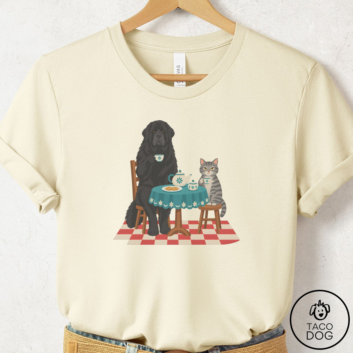 Newfoundland Tea With The Enemy T-Shirt Natural Taco-Dog
