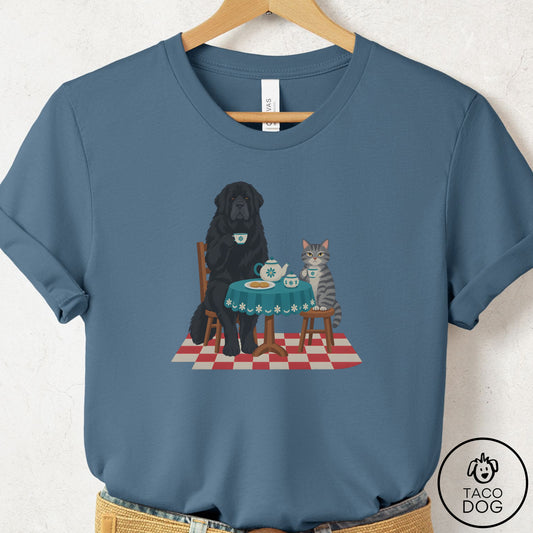 Newfoundland Tea With The Enemy T-Shirt Steel Blue Taco-Dog