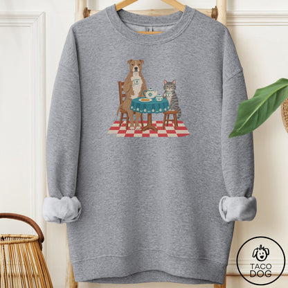 Pitbull Tea With The Enemy Sweatshirt Graphite Heather Taco-Dog