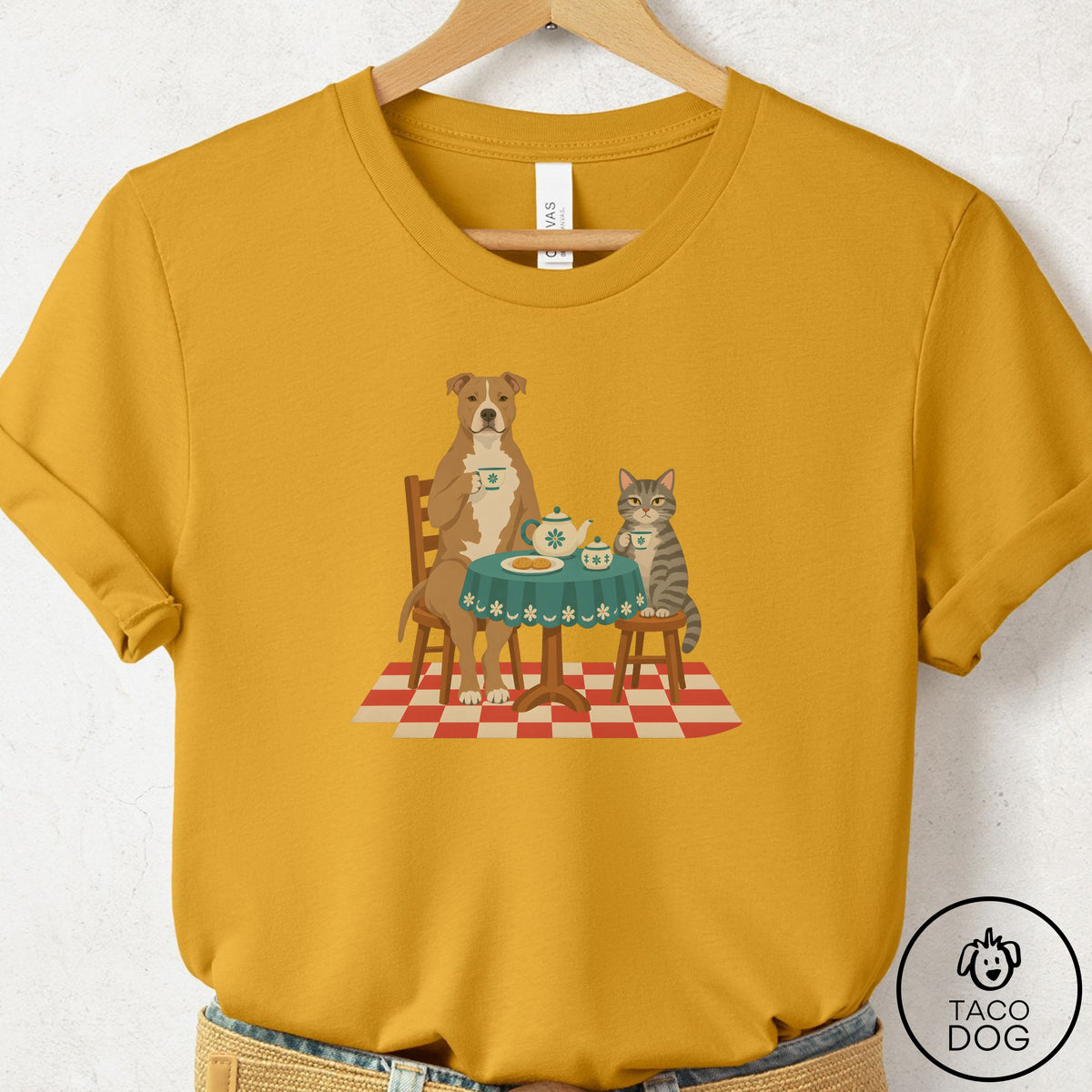 Pitbull Tea With The Enemy T-Shirt Mustard Taco-Dog