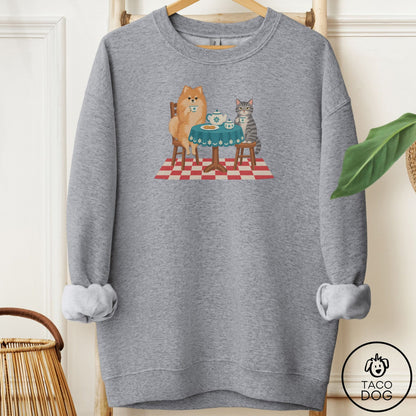 Pomeranian Tea With The Enemy Sweatshirt Graphite Heather Taco-Dog
