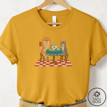 Pomeranian Tea With The Enemy T-Shirt Mustard Taco-Dog